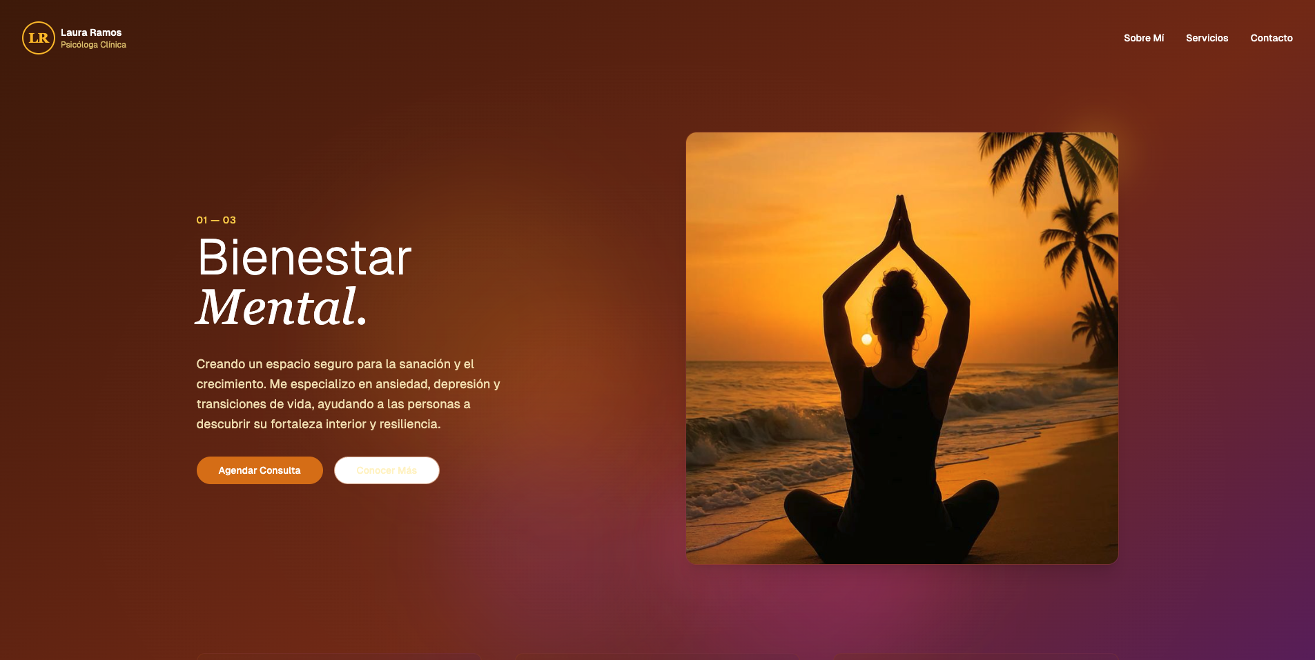 Desarrollo de sitio web para psicóloga clínica, con enfoque en el bienestar mental.